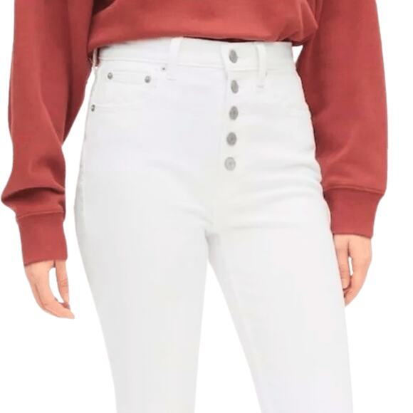 Gap Women's Summer Jeans Slim Stretch White High Rise plus size 16 33 NWT Ankle - Picture 6 of 7